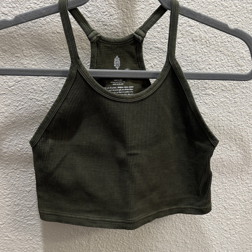 FP movement Dark Green Ribbed TankTop